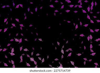 Dark Pink vector doodle backdrop. Abstract leaves with gradient on simple background. Hand painted design for wrapping, wallpaper.