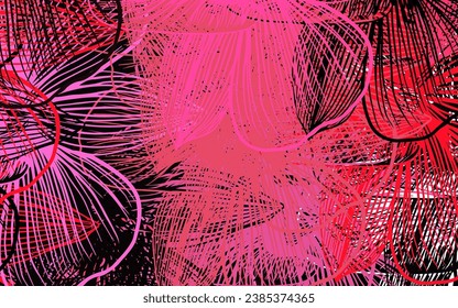 Dark Pink vector doodle background with flowers. Colorful illustration in doodle style with flowers. New design for your business.