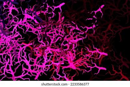 Dark Pink vector elegant pattern with branches, leaves. Colorful abstract illustration with leaves in doodle style. Template for backgrounds of cell phones.