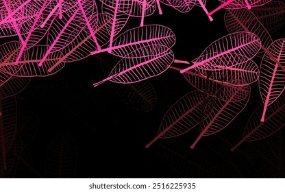 Padrão elegante vetor rosa escuro com folhas. Ilustração colorida nova marca em estilo borrado com folhas. O melhor design para a sua empresa.