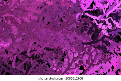 Dark Pink vector elegant template with leaves, branches. Colorful illustration in doodle style with leaves, branches. Pattern for wallpapers, coloring books.