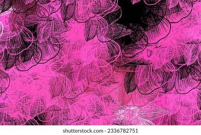 Planta elegante vector rosa oscuro con flores. Ilustración colorida al estilo doodle con flores. Nuevo estilo para su diseño de negocio.