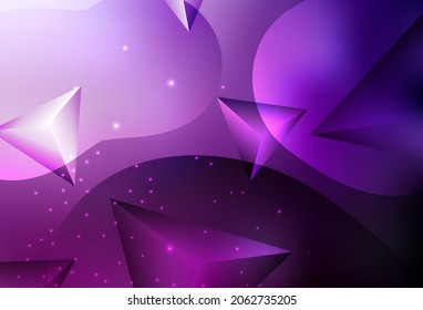 Gráfica abstracta de Glitter vector rosa oscuro con conexión de estructura triangular. Hermosa ilustración de color con círculos borrosos en estilo natural. Diseño moderno para una tarjeta de visita.