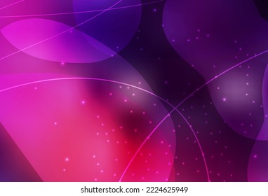Dark Pink vector Glitter abstract illustration with colorful dots, lines. Blurred decorative design in abstract style with bubbles. Wallpaper for a cell phone.