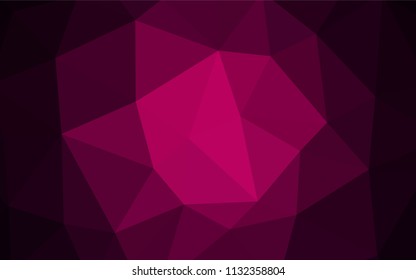 Dark Pink vector gradient triangles template. Elegant bright polygonal illustration with gradient. Completely new template for your banner.