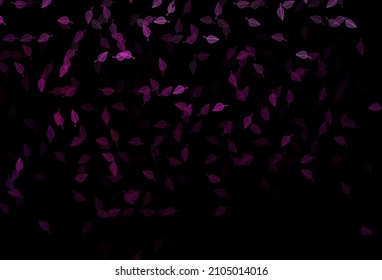 Dark Pink vector hand painted background. An elegant bright illustration with leaves in Natural style. New template for your business design.