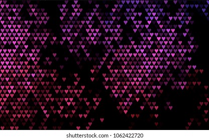 Dark Pink vector hearts isolated on white background. Cool pattern in origami style with gradient for Valentine day. Graphic illustration for your business design.