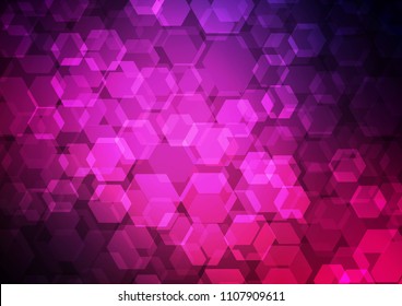 Dark Pink vector hexagon mosaic template. A sample with polygonal shapes. Brand new design for your business.