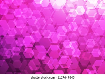 Dark Pink vector hexagon mosaic template. Shining colored illustration in a Brand new style. The template can be used as a background for cell phones.