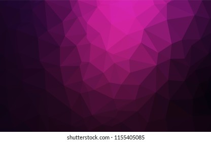 Dark Pink vector hexagon mosaic cover. Triangular geometric sample with gradient.  Triangular pattern for your business design.