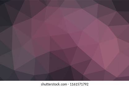 Dark Pink vector hexagon mosaic cover. Triangular geometric sample with gradient.  The polygonal design can be used for your web site.