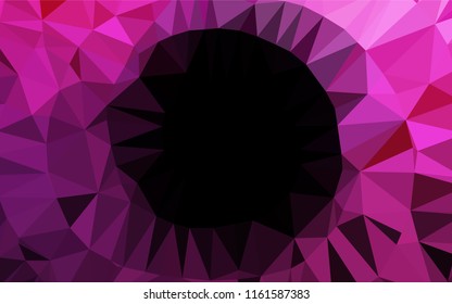 Dark Pink vector hexagon mosaic template. Shining illustration, which consist of triangles. The completely new template can be used for your brand book.