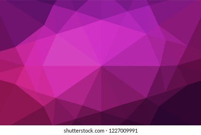 Dark Pink vector hexagon mosaic texture. Creative illustration in halftone style with gradient. The best triangular design for your business.