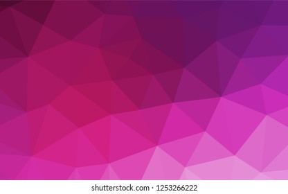 Dark Pink vector hexagon mosaic cover. Triangular geometric sample with gradient.  A completely new design for your business.