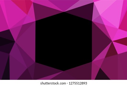 Dark Pink vector hexagon mosaic template. Modern geometrical abstract illustration with gradient. The template can be used as a background for cell phones.
