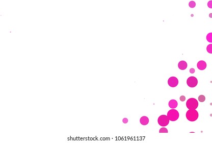 Dark Pink vector illustration which consist of circles. Dotted gradient design for your business. Creative geometric background in halftone style with colored spots.