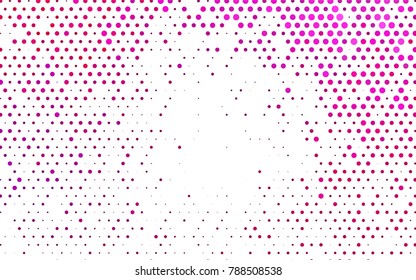 Dark Pink vector illustration which consist of circles. Dotted gradient design for your business. Creative geometric background in halftone style with colored spots.