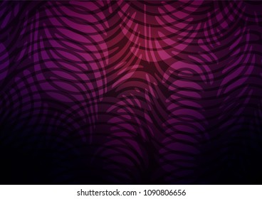Dark Pink vector indian curved pattern. Colorful abstract illustration with lines in Asian style. The template can be used as a background for cell phones.