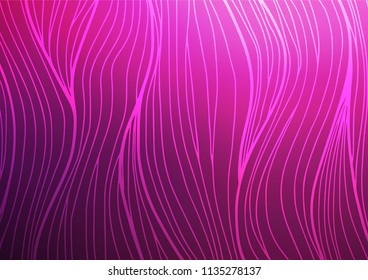 Dark Pink vector indian curved background. Geometric doodle illustration in Origami style with gradient. The elegant pattern can be used as a part of a brand book.