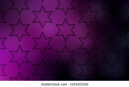 Dark Pink vector layout with bright stars. Decorative illustration with stars on abstract template. Pattern for websites, landing pages.