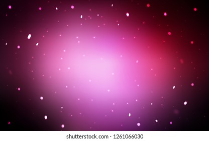 Dark Pink vector layout with bright snowflakes. Colorful decorative design in xmas style with snow. Pattern for new year ad, booklets.
