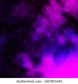 Dark Pink vector layout with bright stars. Decorative illustration with stars on abstract template. Pattern for new year ad, booklets.