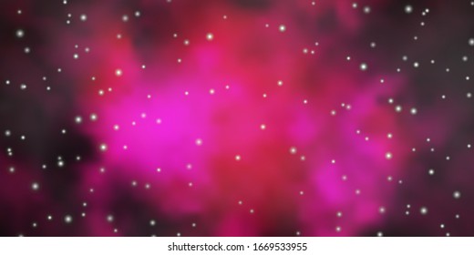 Dark Pink vector layout with bright stars. Modern geometric abstract illustration with stars. Pattern for wrapping gifts.