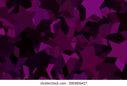 Dark Pink vector layout with bright stars. Stars on blurred abstract background with gradient. Pattern for futuristic ad, booklets.