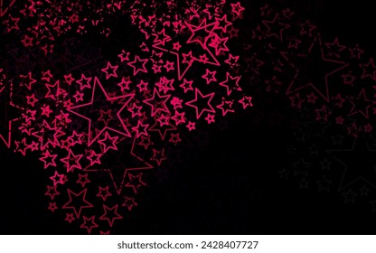 Dark Pink vector layout with bright stars. Modern geometrical abstract illustration with stars. Pattern for astronomy websites.