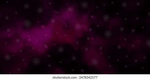 Dark Pink vector layout with bright stars. Shining colorful illustration with small and big stars. Design for your business promotion.