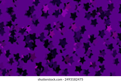 Diseño de Vector rosa oscuro con estrellas brillantes. Diseño decorativo borroso en estilo simple con estrellas. Patrón para anuncios futuristas, folletos.