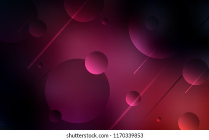 Dark Pink vector layout with circle shapes. Glitter abstract illustration with blurred drops of rain. Pattern can be used as texture of wallpapers.