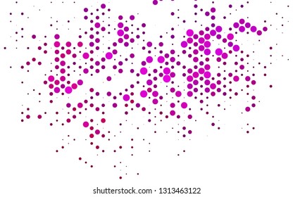 Dark Pink vector layout with circle spots. Glitter abstract illustration with blurred drops of rain. Pattern of water, rain drops.