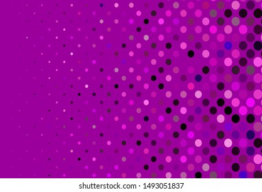 Dark Pink vector layout with circle shapes. Blurred bubbles on abstract background with colorful gradient. Pattern for ads, leaflets.