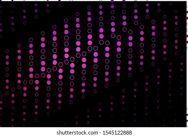 Dark Pink vector layout with circle shapes. Beautiful colored illustration with blurred circles in nature style. Pattern of water, rain drops.
