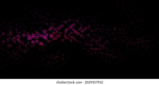 Dark pink vector layout with circle shapes. Glitter abstract illustration with colorful drops. Pattern for business ads.
