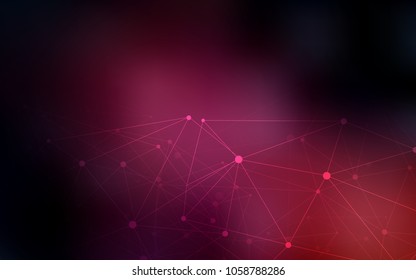 Dark Pink vector layout with circles, lines. Illustration with set of colorful abstract circles and lines. Pattern can be used for ads, leaflets.