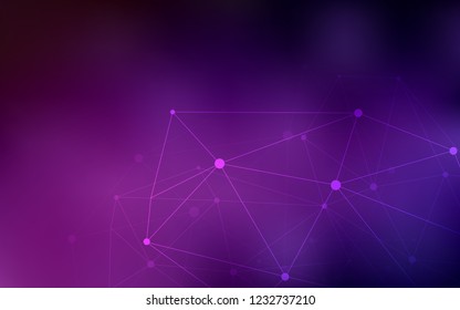 Dark Pink vector layout with circles, lines. Decorative design in abstract style with triangle structure. Pattern can be used as texture of wallpapers.