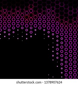 Dark Pink vector layout with circles. Glitter abstract illustration with colorful drops. Pattern for websites, landing pages.
