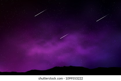 Dark Pink vector layout with cosmic stars. Space stars on blurred abstract background with gradient. Pattern for astrology websites.