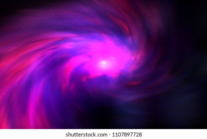 Dark Pink vector layout with cosmic stars. Glitter abstract illustration with colorful cosmic stars. Template for cosmic backgrounds.