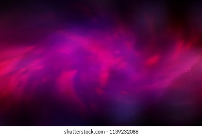 Dark Pink vector layout with cosmic stars. Glitter abstract illustration with colorful cosmic stars. Best design for your ad, poster, banner.