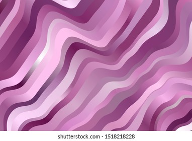 Dark Pink vector layout with curved lines. Colorful geometric sample with gradient lines.  Brand new design for your ads, poster, banner.