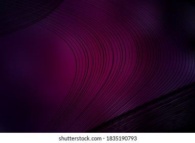 Dark Pink vector layout with curved lines. Colorful geometric sample with gradient lines.  Pattern for your business design.