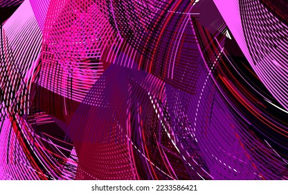 Dark Pink vector layout with curved lines. A sample with colorful lines, shapes. Business design for posters, banners.