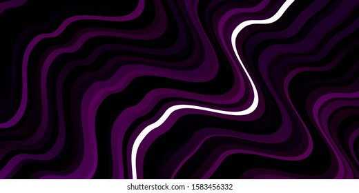Dark Pink vector layout with curves. Illustration in abstract style with gradient curved.  Template for cellphones.