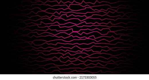 Diseño de vector rosa oscuro con curvas. Nueva ilustración de color con líneas dobladas. Patrón para anuncios, anuncios.