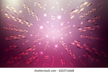 Dark Pink vector layout with festival confetti. Blurred decorative design in anniversary style with confetti. Beautiful design for your business advert of anniversary.