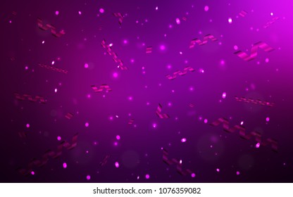 Dark Pink vector layout with festival confetti. Modern geometrical abstract illustration with carnival ribbons. Beautiful design for your business advert of anniversary.