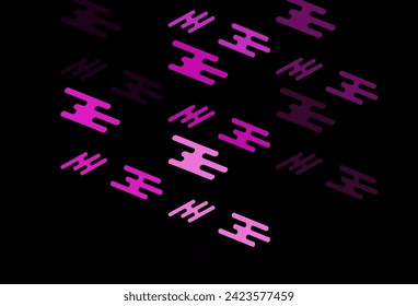 Diseño vector rosa oscuro con líneas planas. Ilustración decorativa brillante con líneas sobre plantilla abstracta. Patrón de folletos y folletos comerciales.